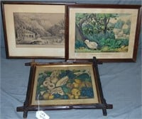 (3) Currier and Ives Lithographs