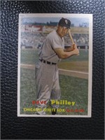 1957 TOPPS #124 DAVE PHILLEY WHITE SOX VINTAGE