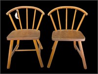 Pair of Antique Windsor Style Doll Chairs