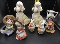 ceramic lot w/ dogs