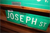 STREET SIGN ' JOSEPH ST' DECOMISSIONED - 2 SIDED