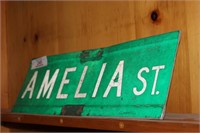 STREET SIGN ' AMELIA ST' DECOMISSIONED - 2 SIDED
