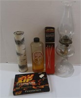 Oil Lamp, Lamp Oil, Safety Matches and