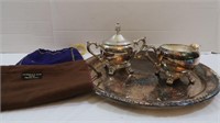 Silver Plated 12" Serving Tray w/Silver Plated
