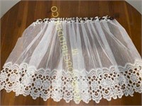 80in heavy lace trim valance curtain