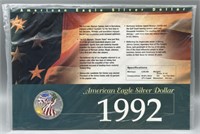 1992 American Eagle Silver Dollar .999 1oz