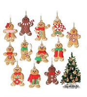 GuassLee 12 Pack Gingerbread Man Ornaments for