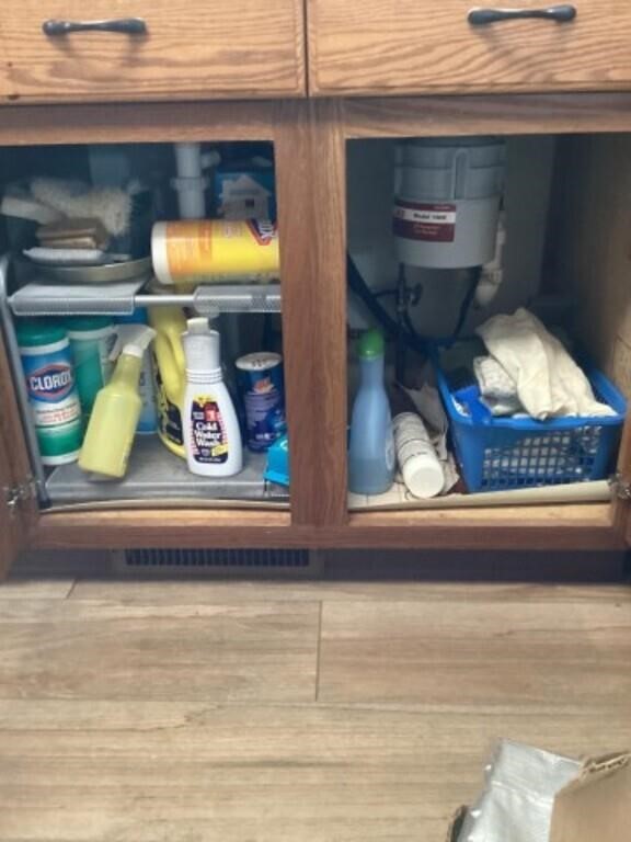 Cleaning supplies under sink bring box