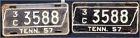 Pair 1957 TN license plates