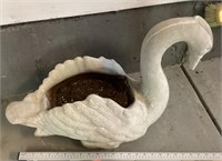 Cement swan planter --24" long