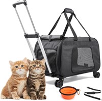 Cat Carrier for 2 Cats  Collapsible  Wheels