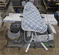 Pallet of Steel Cable, Ironing Board, Fluorescent