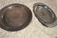 2 silver trays