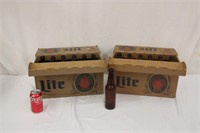 2 Partial Boxes of Vintage Miller Lite Bottles