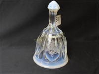 White Opalescent Glass Bell - 6" Tall