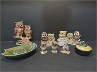 Owl Lot with California Pottery ashtray