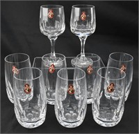 7 WMF Comtesse Lead Crystal Glasses & 2 Goblets