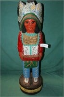 WOODEN PAINTED CHIEF STATUE