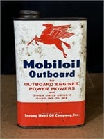 1 Qt Can Socony Mobiloil Outboard Can FULL