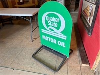 Double sided metal Quaker State display