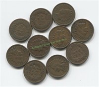 Lot of 10 Indian Head Random Date Cents