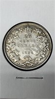 1936 Canadian Silver 25 Cent Coin