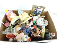 Box of Clown Figurines and Related