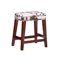 Harlow Brown Cow Print Backless Counter Stool by
