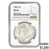 1880-S Morgan Silver Dollar NGC MS66