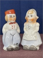 Luster girl and boy salt & pepper shakers