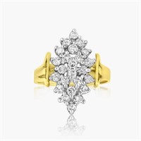 14K TWO TONE GOLD 0.80CT DIAMOND RING