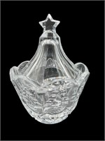 Vintage Brilliant Cut Glass Covered Candy Dish