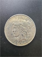 1922-D Peace Silver Dollar Coin.