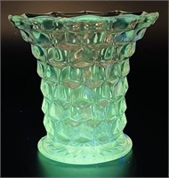 Fostoria Glowy American Cube Vase Uv Reactive