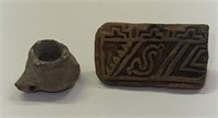 Myan Terracotta Pottery Stamp & Small Teapot