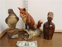 Decanters Ski Country 1973 Red Fox Log w/ Bunny