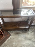 Glass top table with one drawerapproximately