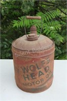 Wolf's Head Motor Oil Container