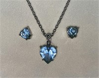 NIB Swarovski Crystal Heart Necklace & Earring