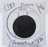 1787 Connecticut VG- Porous
