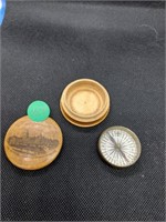 Vintage compass in wood case