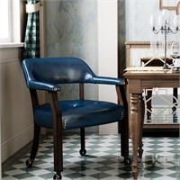 Caster Dining Chair  Espresso & Blue