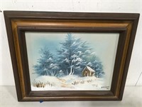 Amazing Snow Scene Original on Canvas