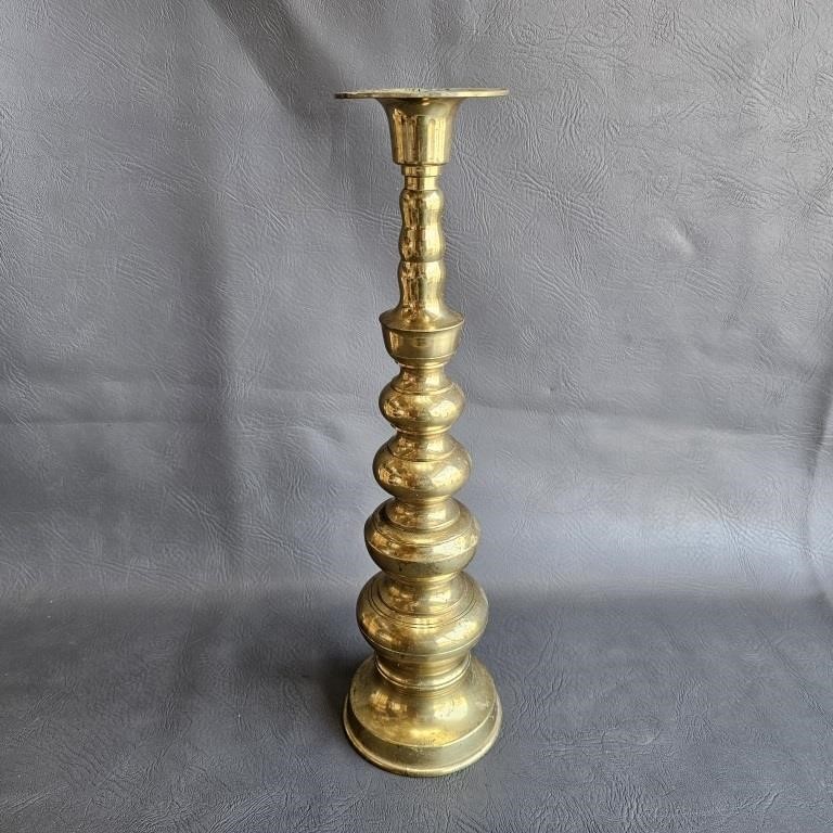 Brass Candle Stick -14.5" tall -Heavy