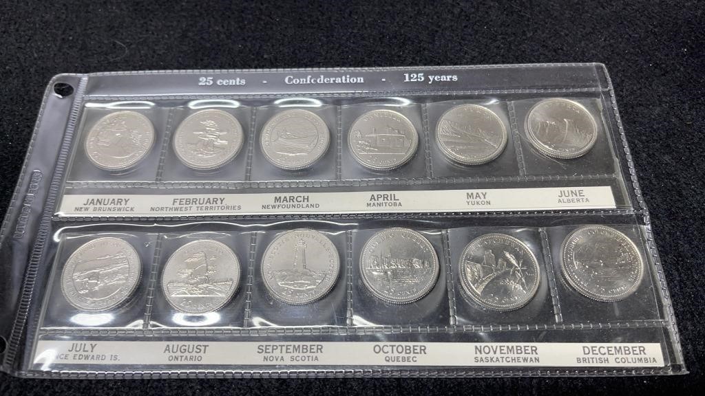 Canada Confederation 125 Years 12 Coin  Set