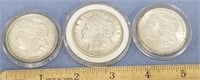 Lot of 3 Morgan silver dollars 1921S, 1921S, 1921