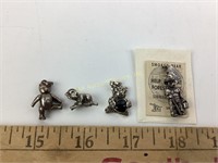 (4) sterling bear charms including