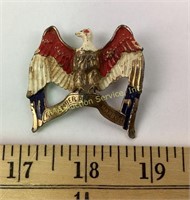 1940s Remember Pearl Harbor enameled eagle pin