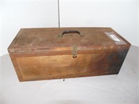 Antique Wooden Box w contents