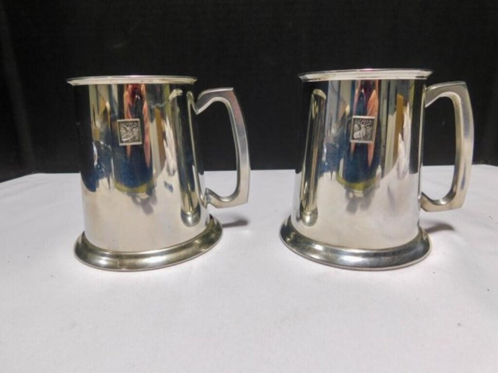 2 English Pewter Mugs